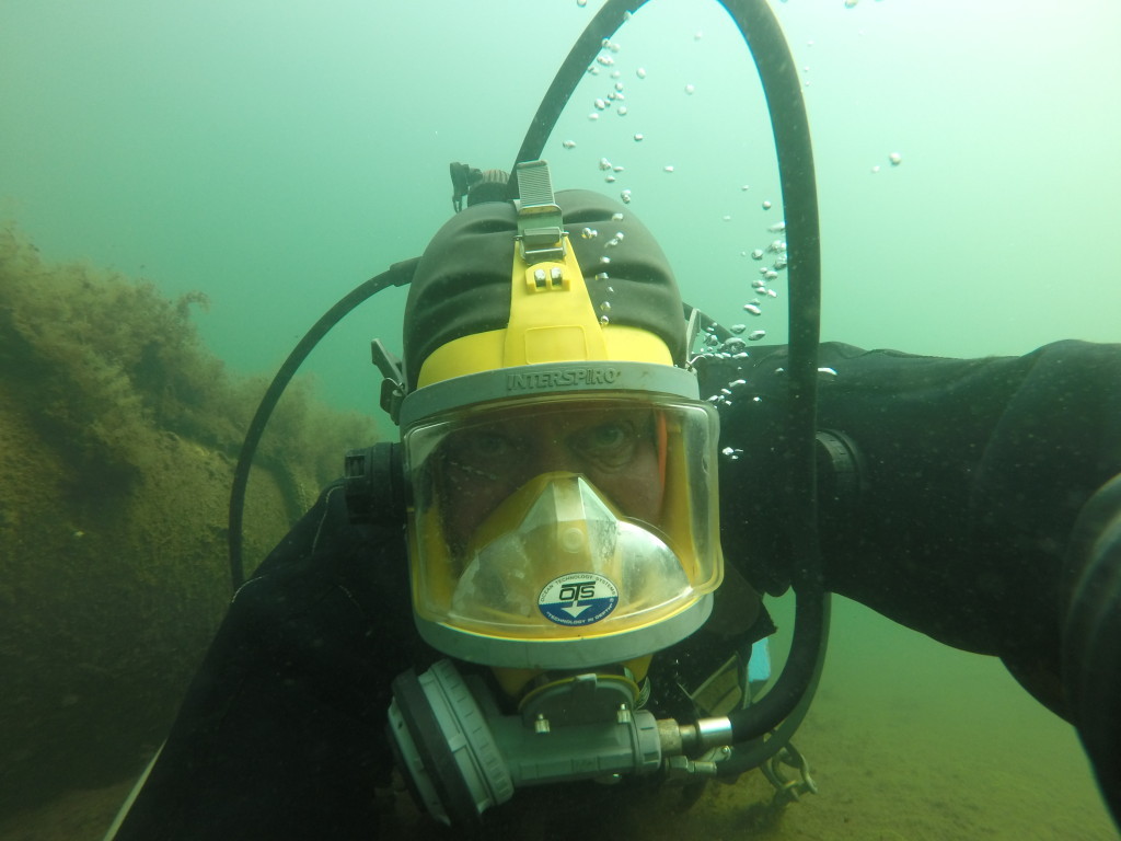 Diver Greg Canders during pipeline inspection.