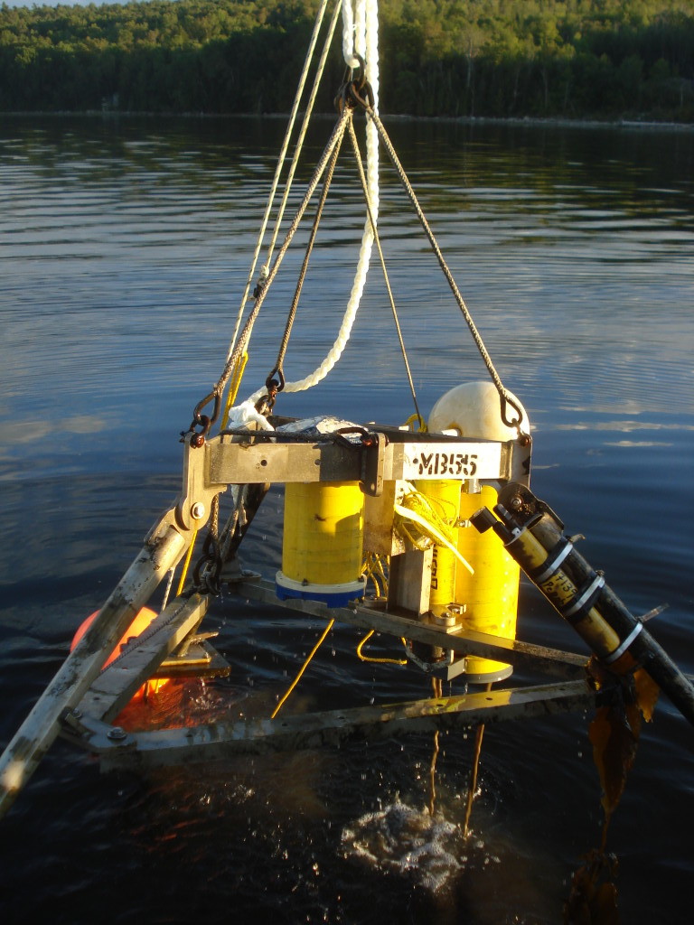 Project to locate missing data collecting buoy belonging to Woods Hole Oceanographic Institute; recovered from the Penobscot River.