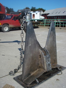 1800 pound anchor recovered for private yacht; twin anchors were lost and successfully recovered from Fox Island Thoroughfare, Maine.